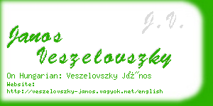 janos veszelovszky business card